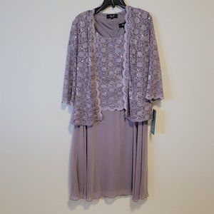 R&M Collection Two Piece Orchid Size 16 Mother of the Bride Dress